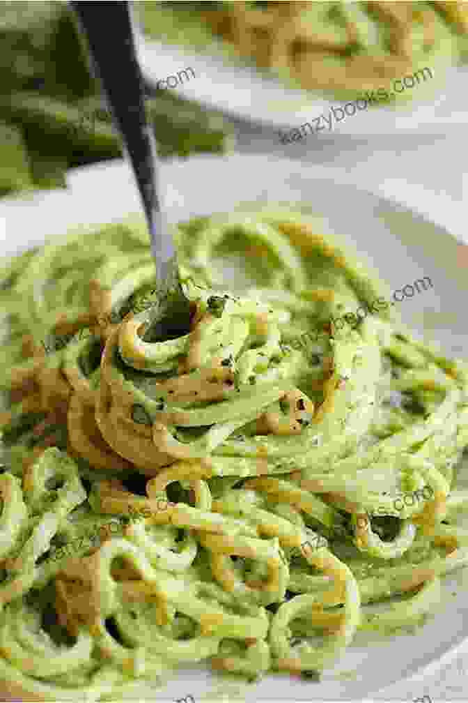 A Colorful Arrangement Of Zucchini Noodles Tossed In A Vibrant Green Pesto, Topped With Fresh Herbs And Pine Nuts National Peach Ice Cream Day: Interesting Things And Recipes For July 17th