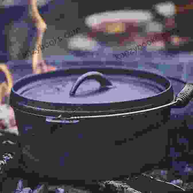 A Dutch Oven Nestled Amidst A Roaring Campfire Cast Iron Dutch Oven Recipes: Step By Step Guide For Beginner And Pro Tips To Cook Anything You Want: What Can You Cook In A Dutch Oven Over Fire