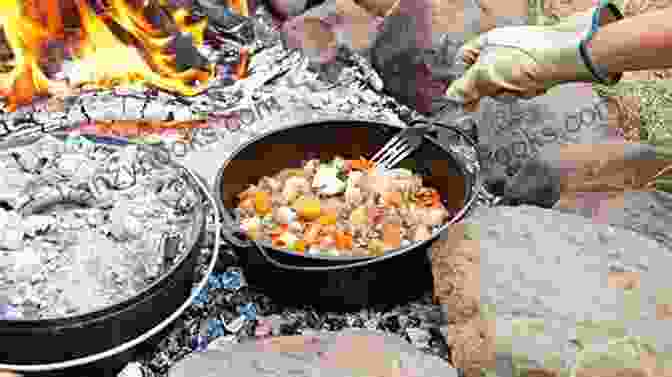 A Group Of People Enjoying A Dutch Oven Meal Around A Campfire Cast Iron Dutch Oven Recipes: Step By Step Guide For Beginner And Pro Tips To Cook Anything You Want: What Can You Cook In A Dutch Oven Over Fire