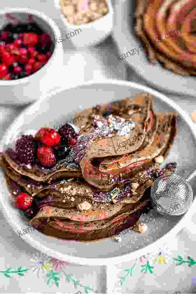 A Photo Of A Stack Of Golden Brown Crepes, Drizzled With Chocolate Sauce And Topped With Fresh Berries Crazy Good Crepe Cookbook: Quick Easy And Elegant Crepe Recipes