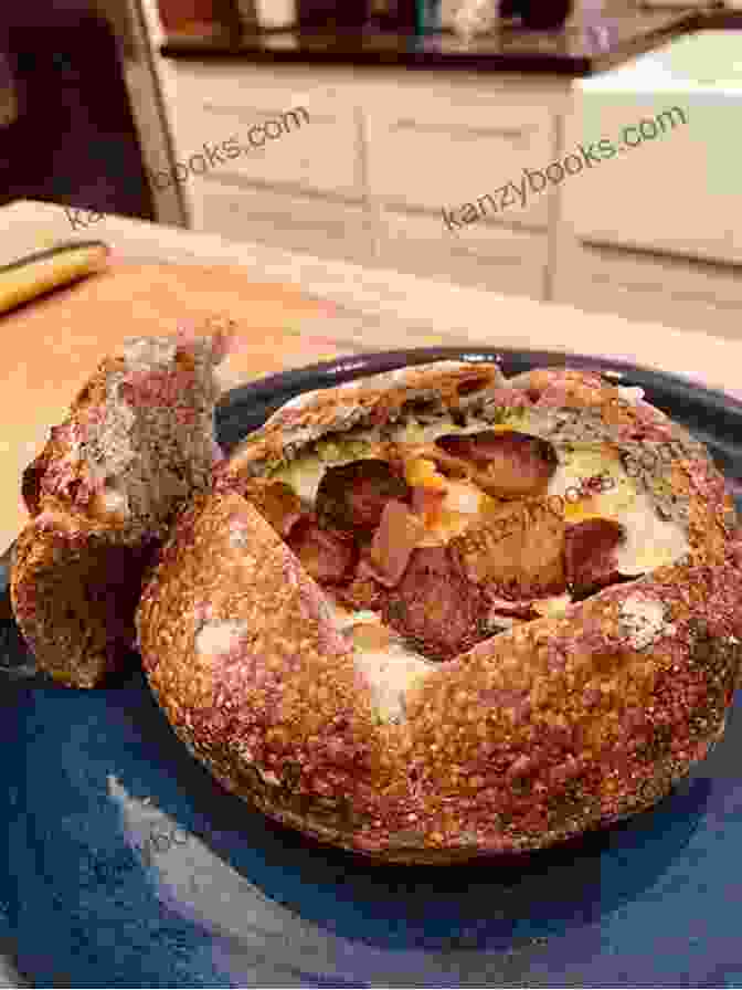 A Sourdough Bread Bowl Filled With Soup Whole Grain Baking Made Easy: Craft Delicious Healthful Breads Pastries Desserts And More Including A Comprehensive Guide To Grinding Grains