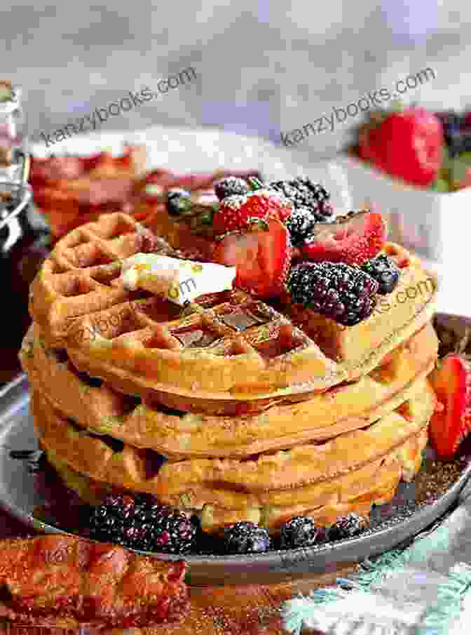 A Stack Of Freshly Made Waffles With A Variety Of Toppings, Including Fruit, Whipped Cream, And Syrup Waffle Recipe Cookbook Learn How To Make Everything From Belgian Waffles To Waffle Mix Waffle Recipes The Easy Way