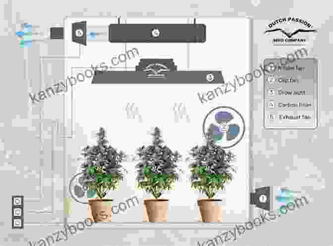 Diagram Of An Indoor Grow Room Setup With LED Lights, Ventilation, And Temperature Control How To Grow Marijuana With LEDs