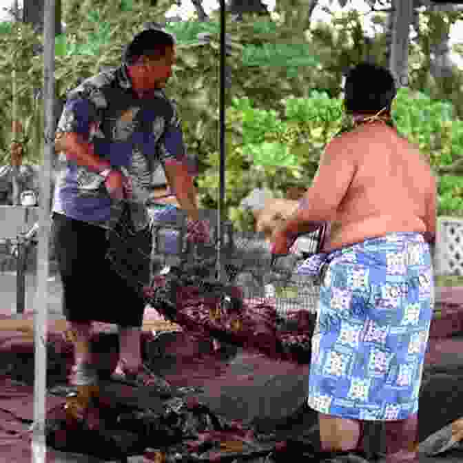 Kalua Pig Roasting In An Imu, A Traditional Hawaiian Underground Oven The Most Famous Aloha Recipes: The Best Flavors Of The Hawaiian Cuisine Gathered In One Cookbook
